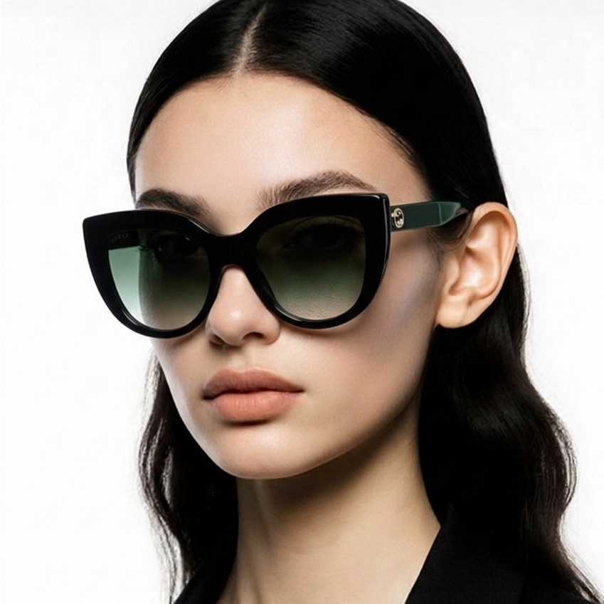 Brand New Gucci Gg0163sn 003 Black Grey Women Sunglasses
